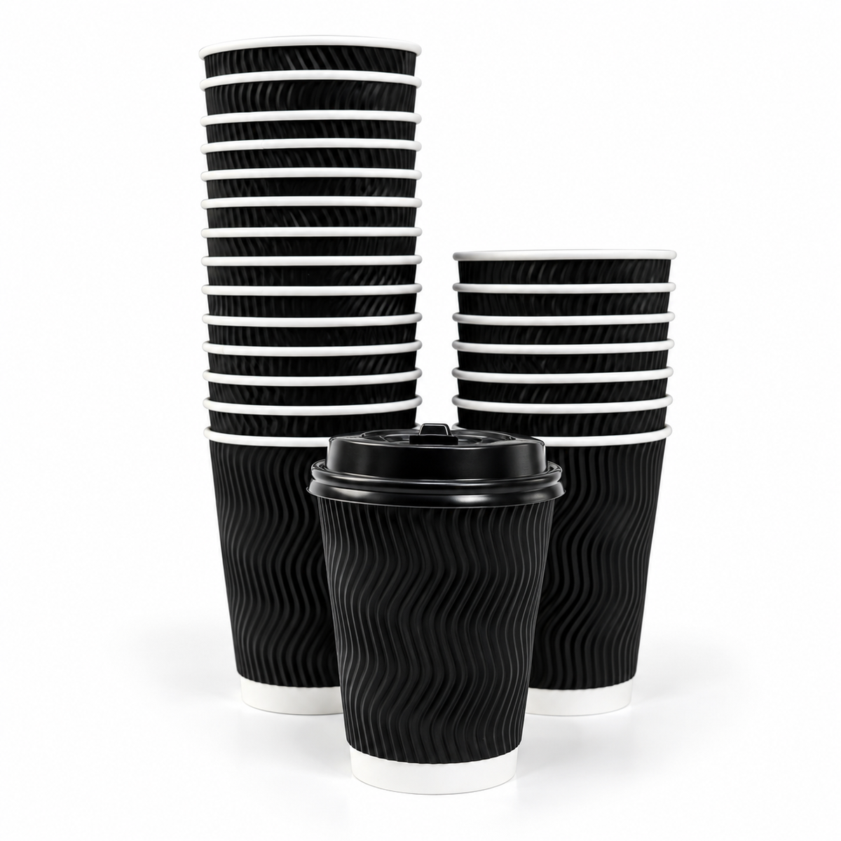 Vaso Corrugado Dasil 12 oz con Tapa Paquete x 25 Und
