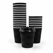 Vaso Corrugado Dasil 12 oz con Tapa Paquete x 25 Und