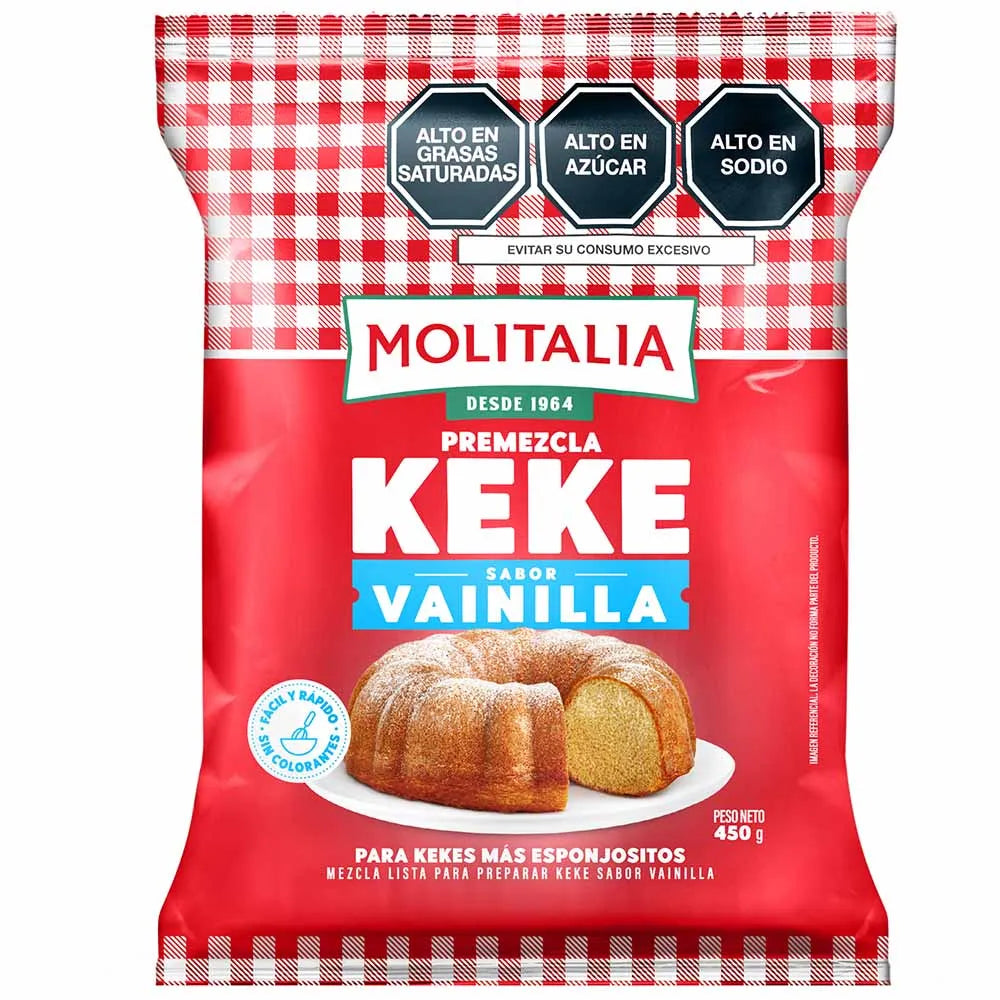 Premezcla Molitalia Keke de Vainilla Bolsa 450g