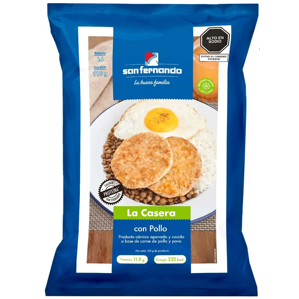 HAMBURGUESA LA CASERA POLLO SAN FERNANDO 910GR