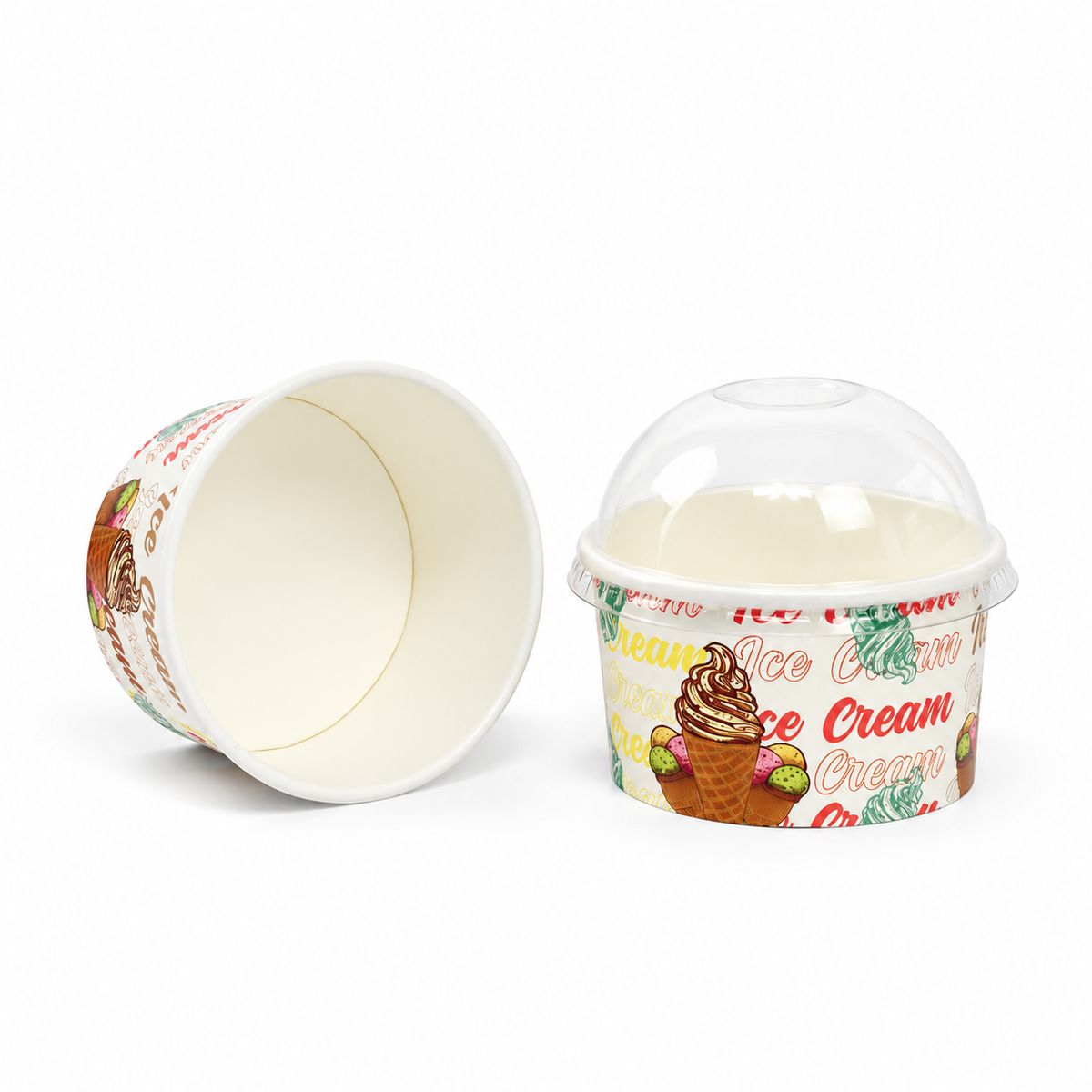Contenedor De Helado Con Tapa 6oz Paquete 25 und