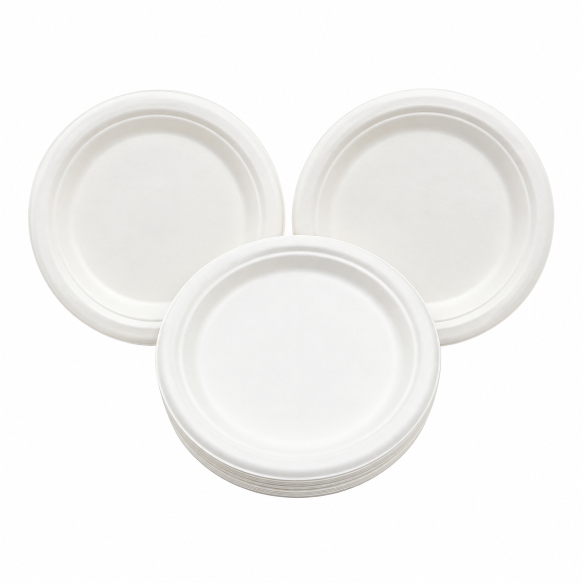 Plato Biodegradable N° 22 Fibra de Bagazo de Caña (Paquete x 25 und.)