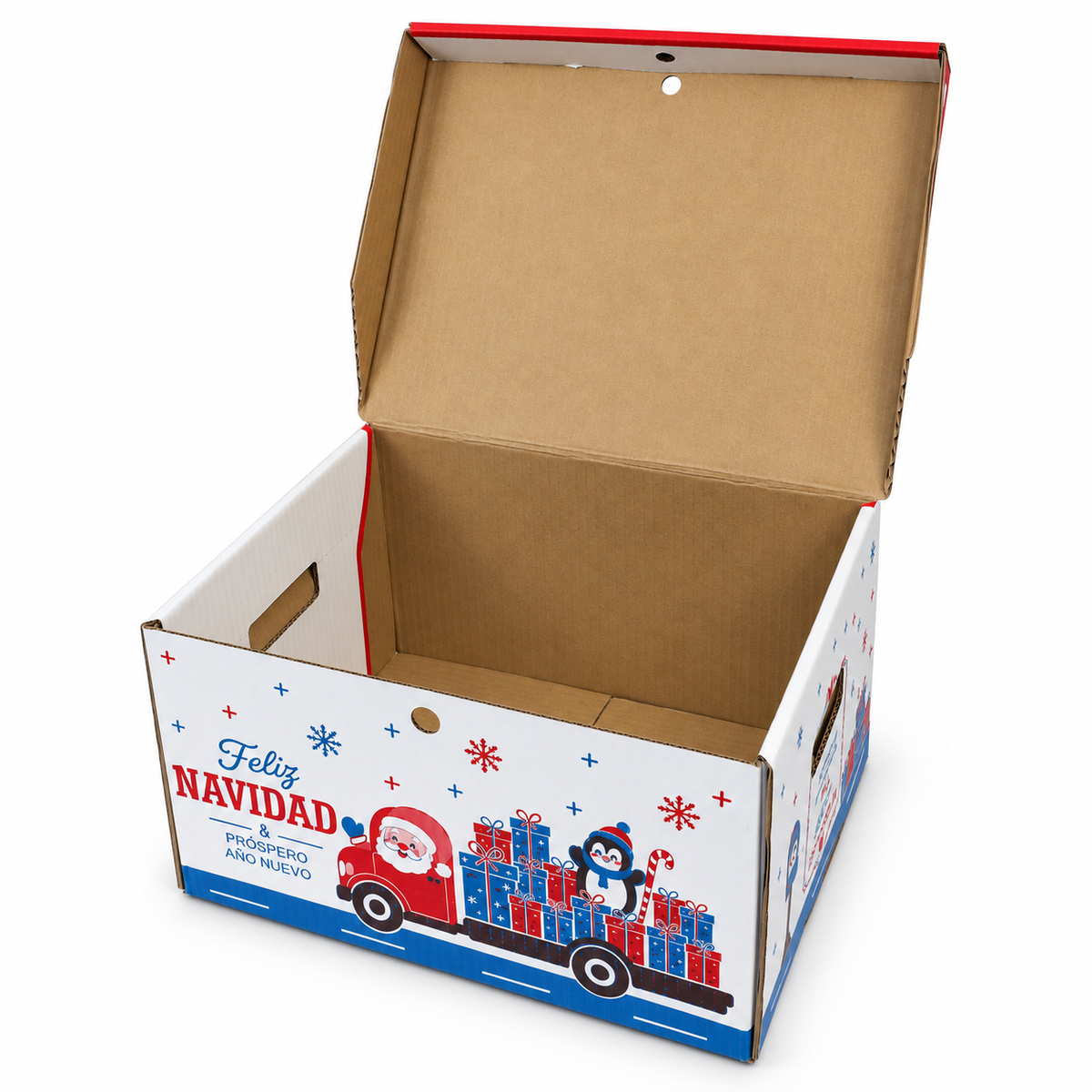 Caja Navideña de Cartón con Tapa Especial