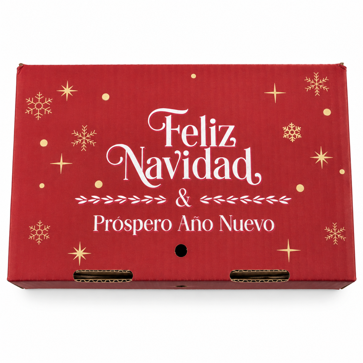 Caja Navideña de Cartón con Tapa Merry