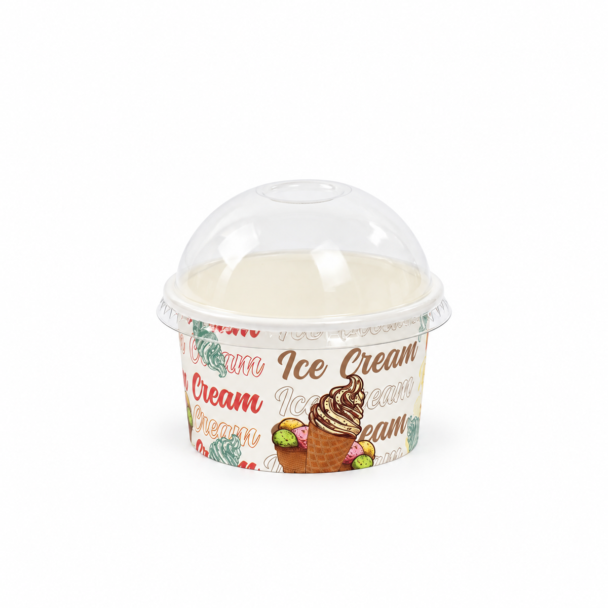 Contenedor De Helado Con Tapa 6oz Paquete 25 und