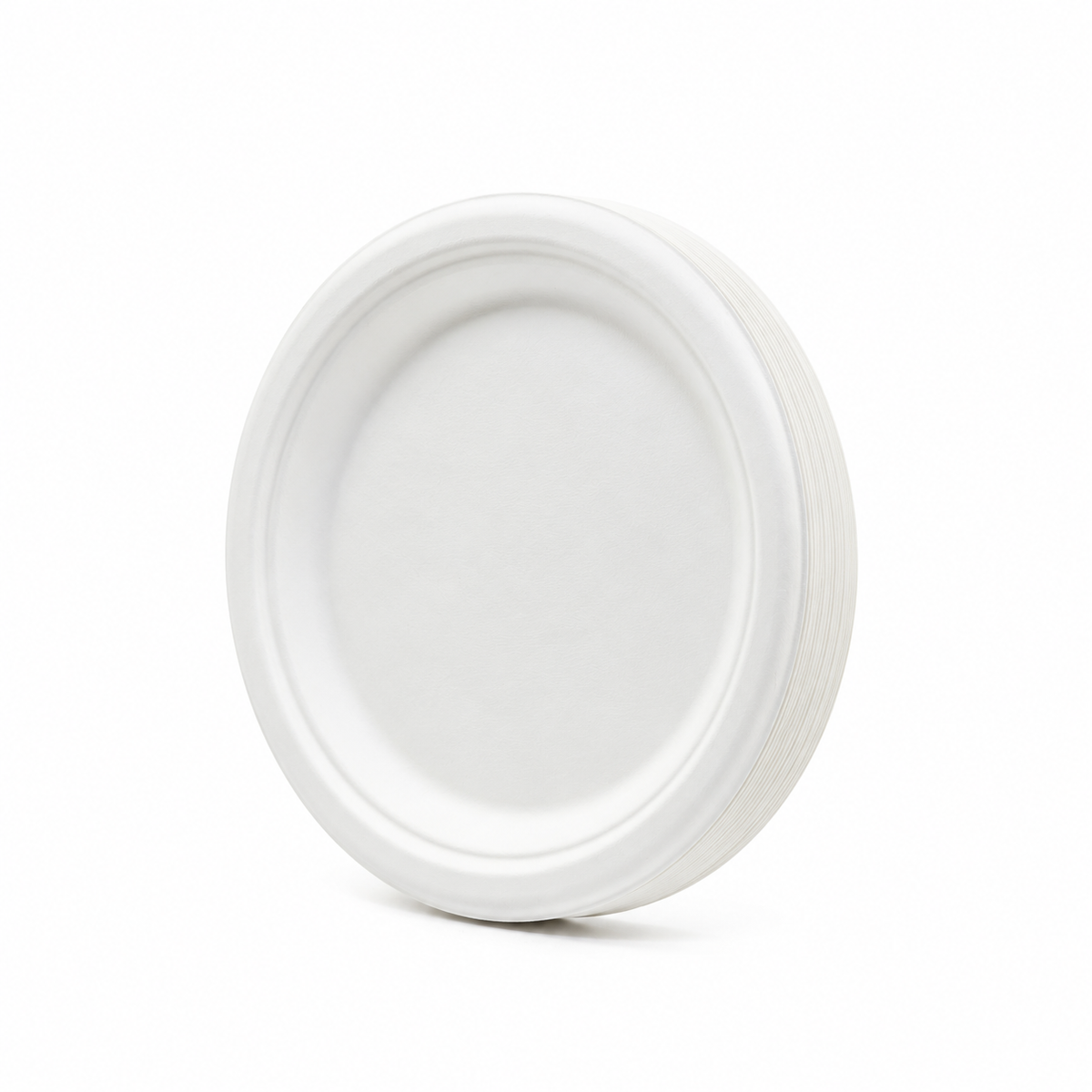 Plato Biodegradable N° 22 Fibra de Bagazo de Caña (Paquete x 25 und.)