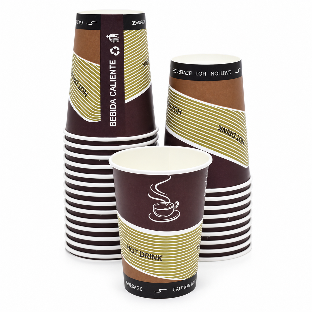 Vaso Polipapel Marrón Hawai 10oz Paquete 25 Und