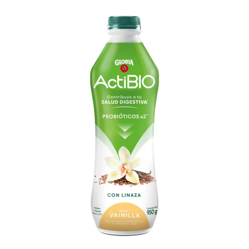 Yogurt Gloria Actibio Con Linaza Vainilla 950ml