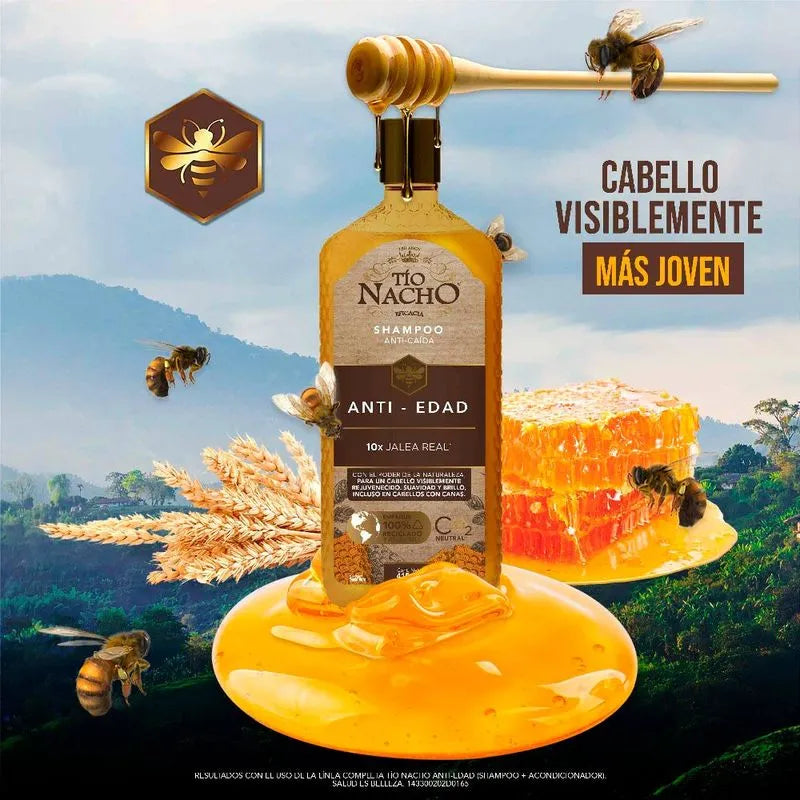Shampoo Tío Nacho Antiedad Frasco 415 ml