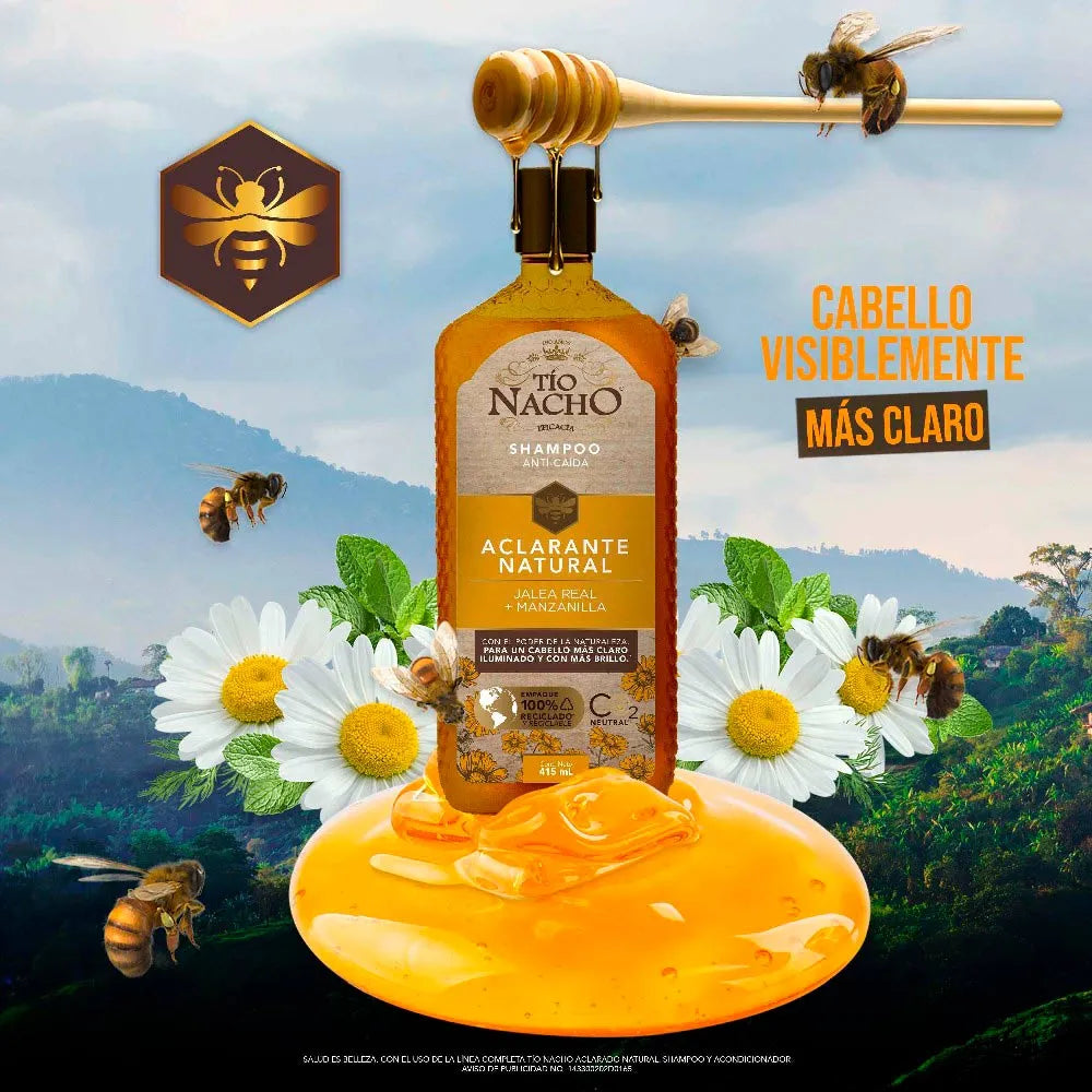 Shampoo Tío Nacho Anti Caída Aclarante Frasco415ml