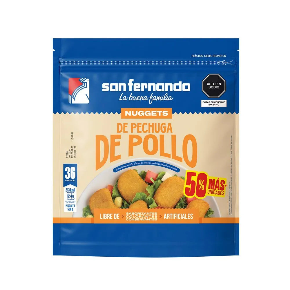 Nuggets Pechuga de Pollo San Fernando Bolsa 36un