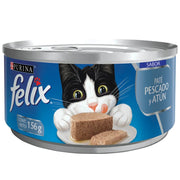 Alimento húmedo Para Gato Felx Pate Pescado Y Atún 156g
