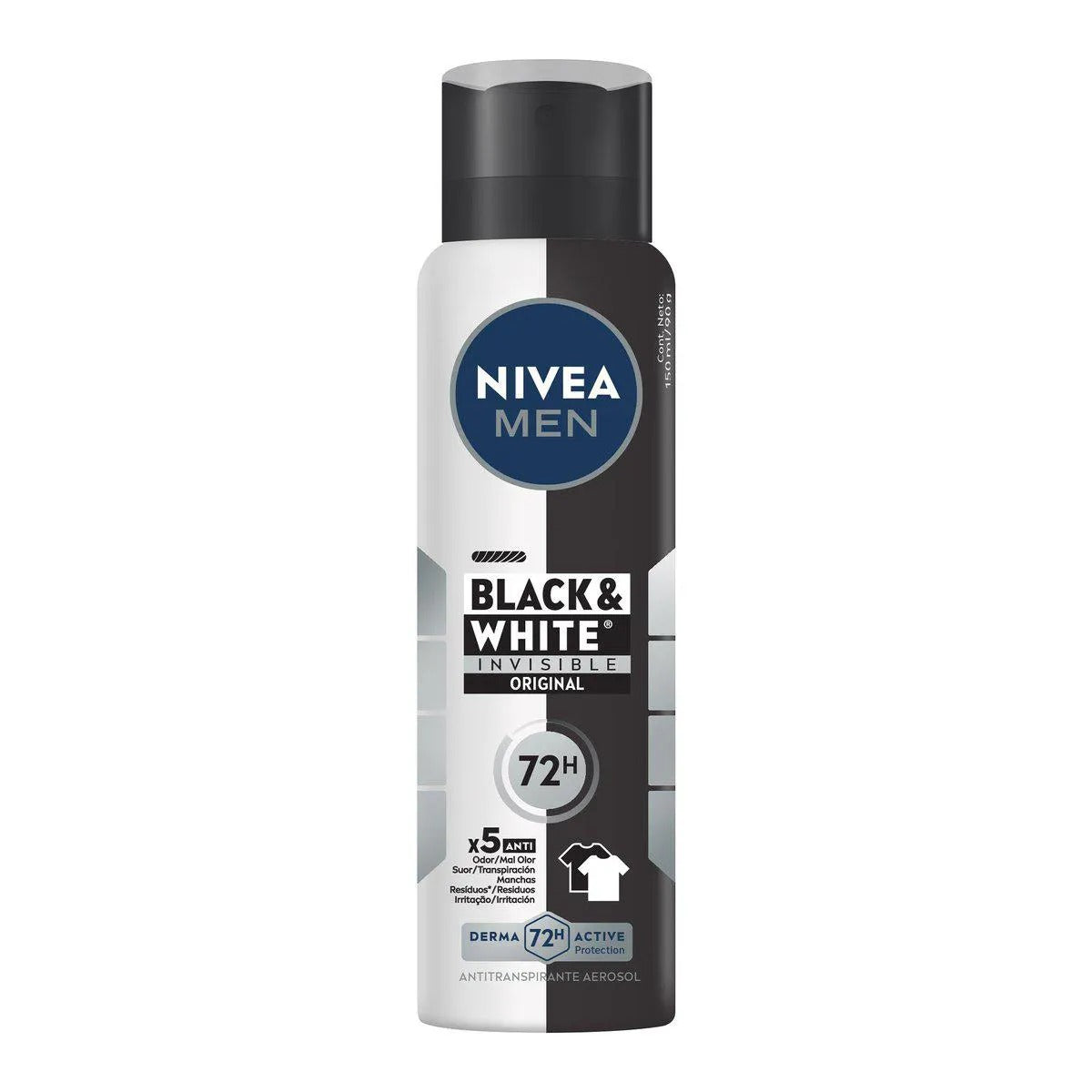 Antitranspirante en Aerosol Nivea Men Black White 150ml