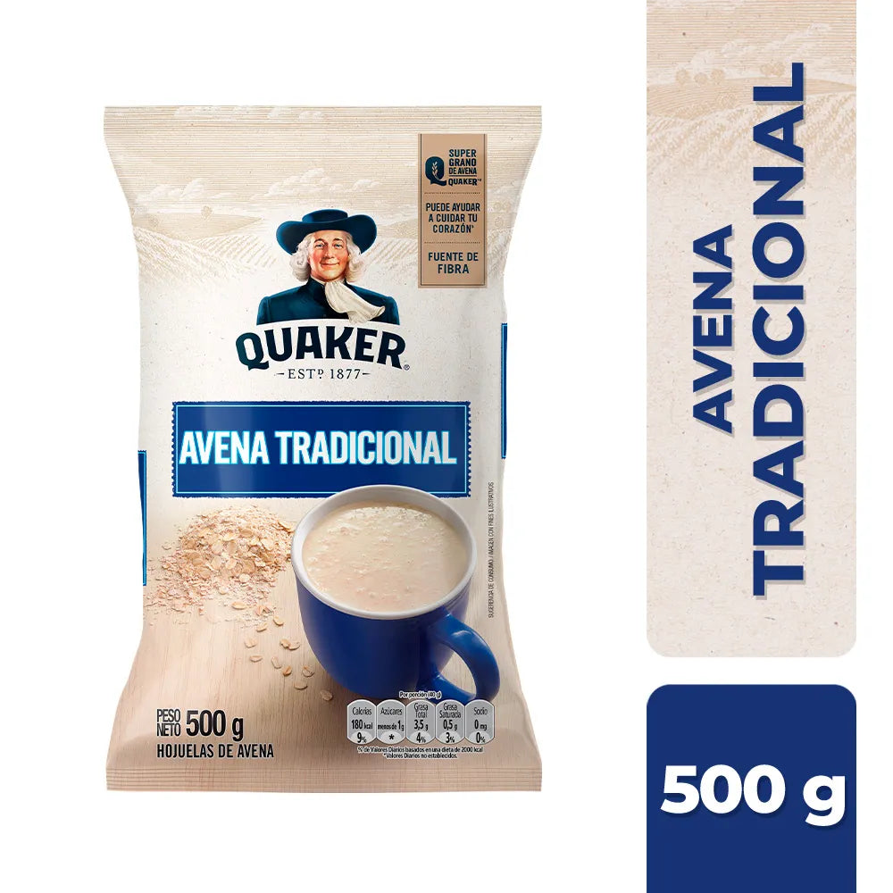 Avena Quaker Tradicional Bolsa 500g