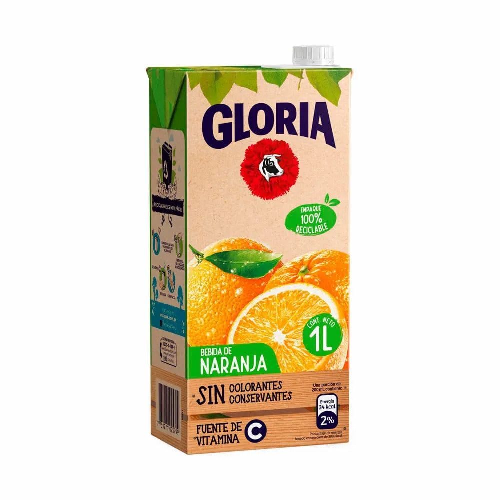 Bebida de Naranja Gloria Caja 1L