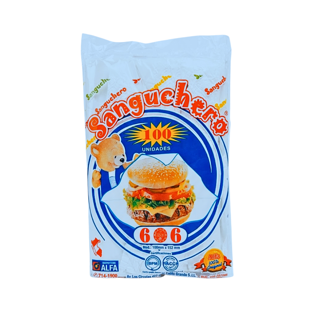 Bolsa Sanguchero Sobre Alfa 6 X 6 Blanco Paquete 100 Und