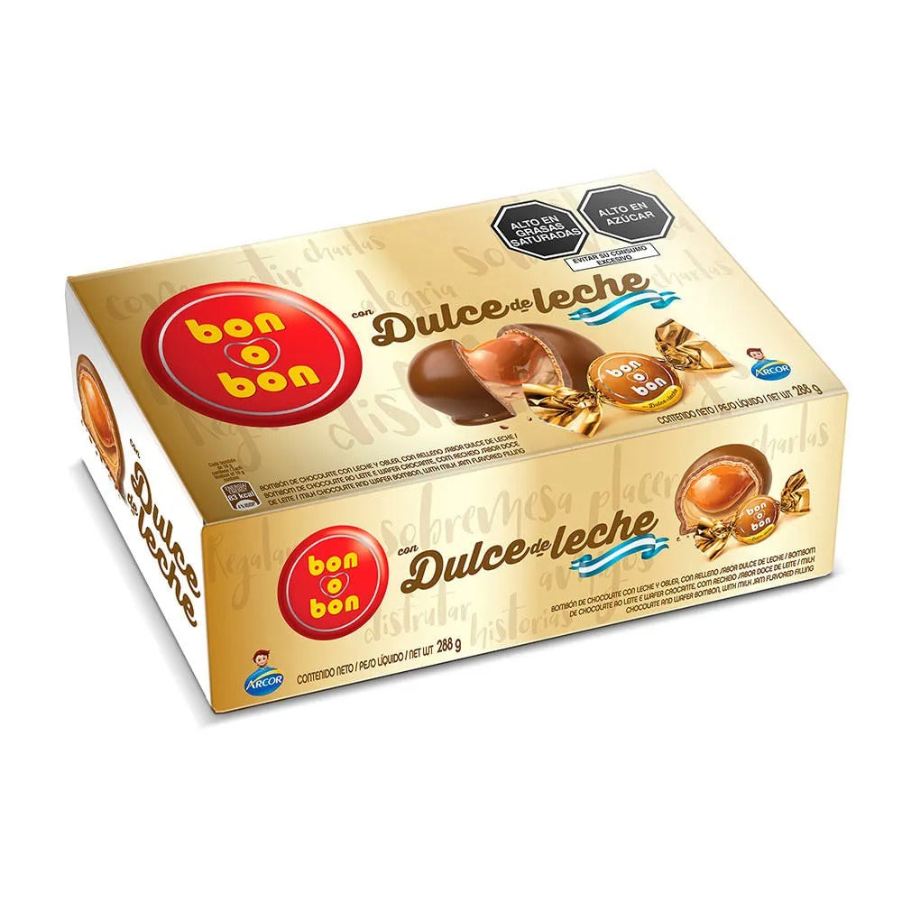 Bombones con Relleno de Dulce de Leche Bon o Bon 288g