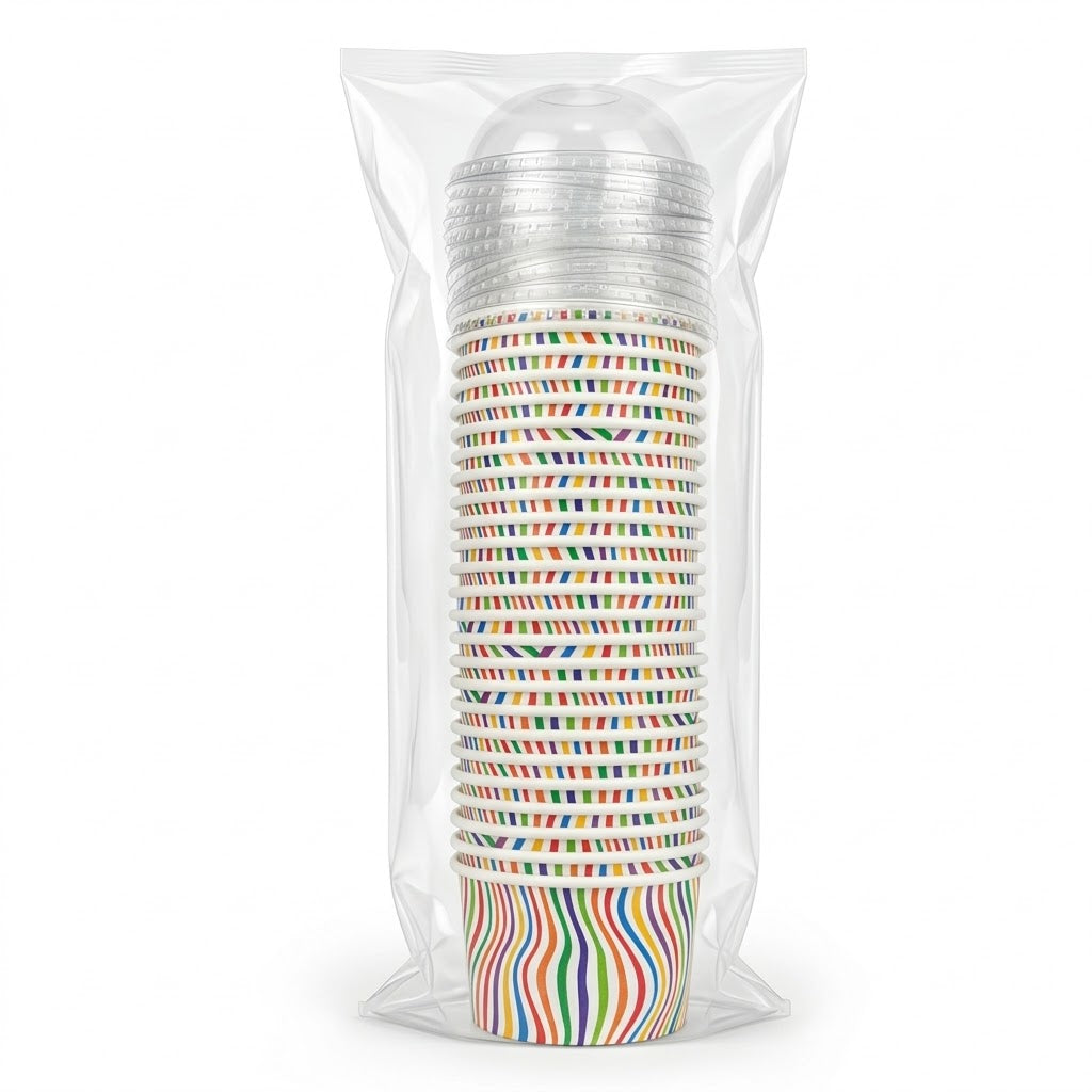 Contenedor De Helado  Con Tapa 6oz Paquete 25 Und