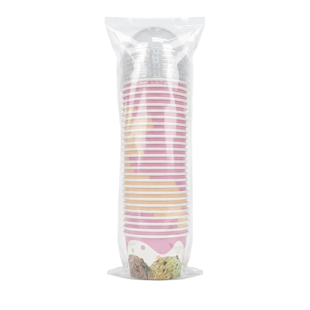 Contener De Helado 8oz Con Tapa Paquete 25 Und