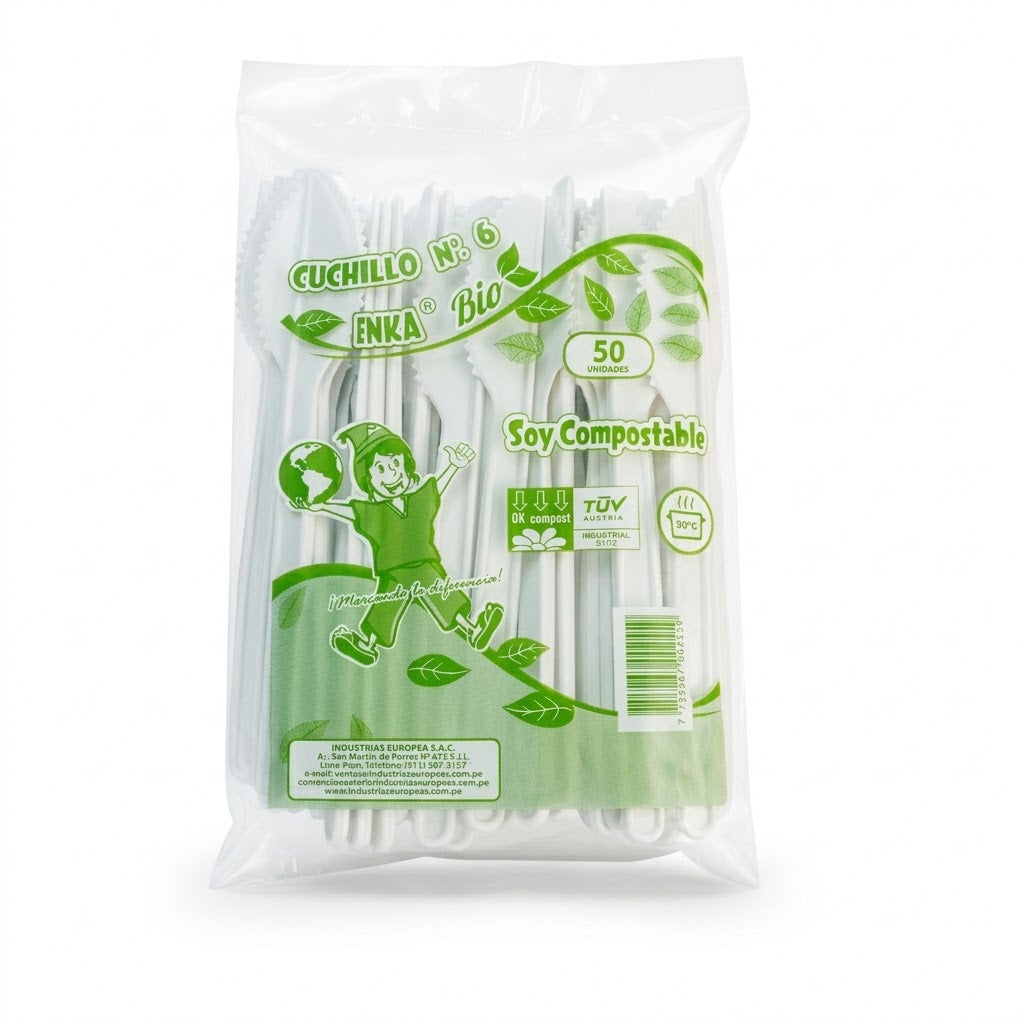 Cuchillo Compostable Inka N°6 Paquete 50 Und