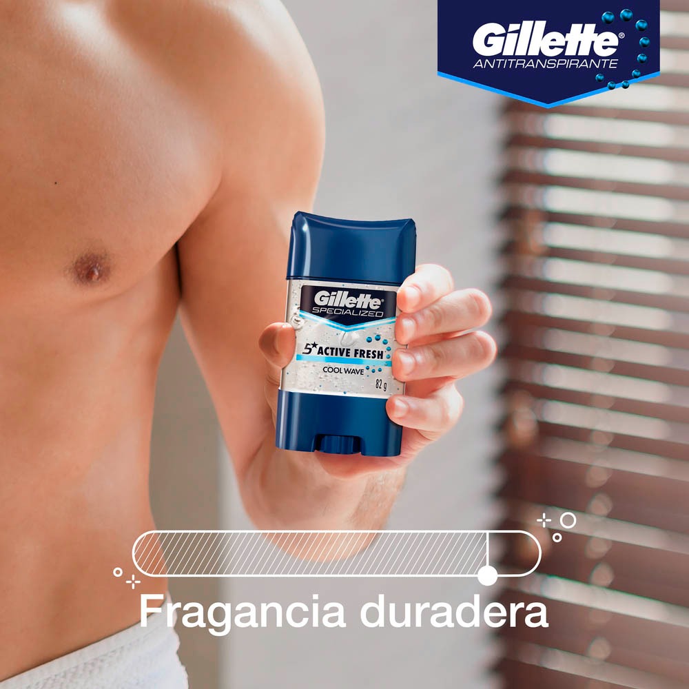 Gel Invisible Antitranspirante Gillette Barra Active Fresh 82g