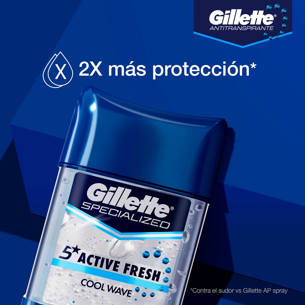 Gel Invisible Antitranspirante Gillette Barra Active Fresh 82g
