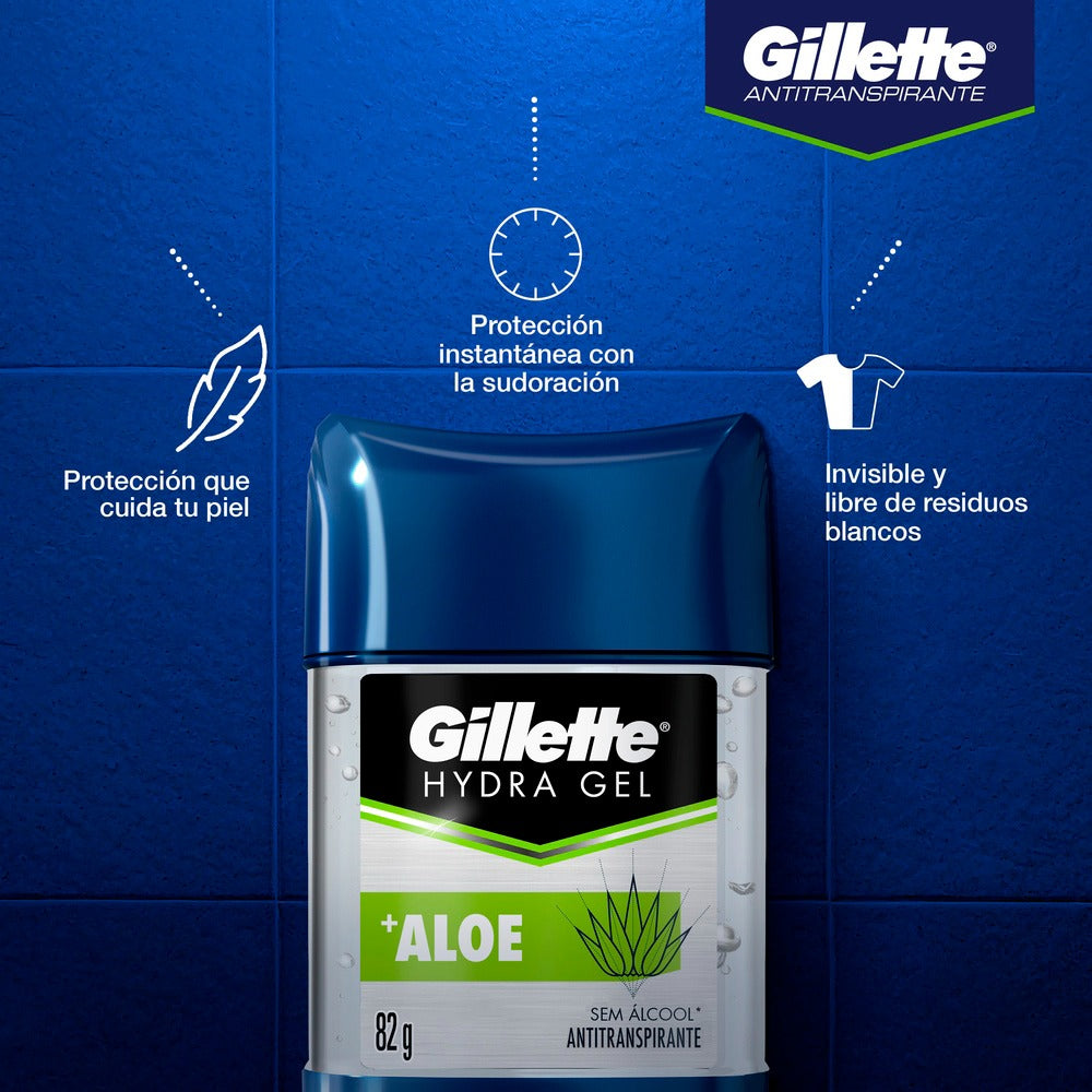 Gel Antitranspirante Gillette Hydra Gel Barra Aloe 82G
