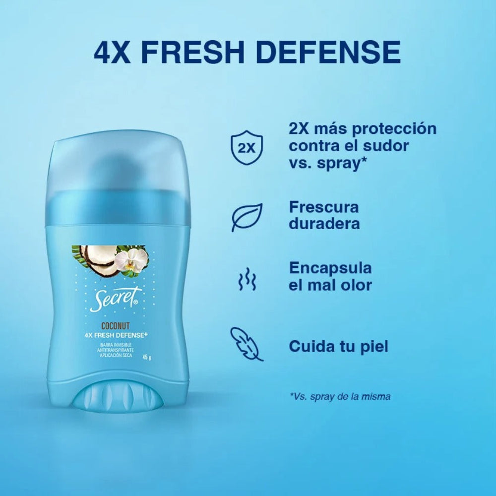Desodorante Secret Coconut Barra 45G
