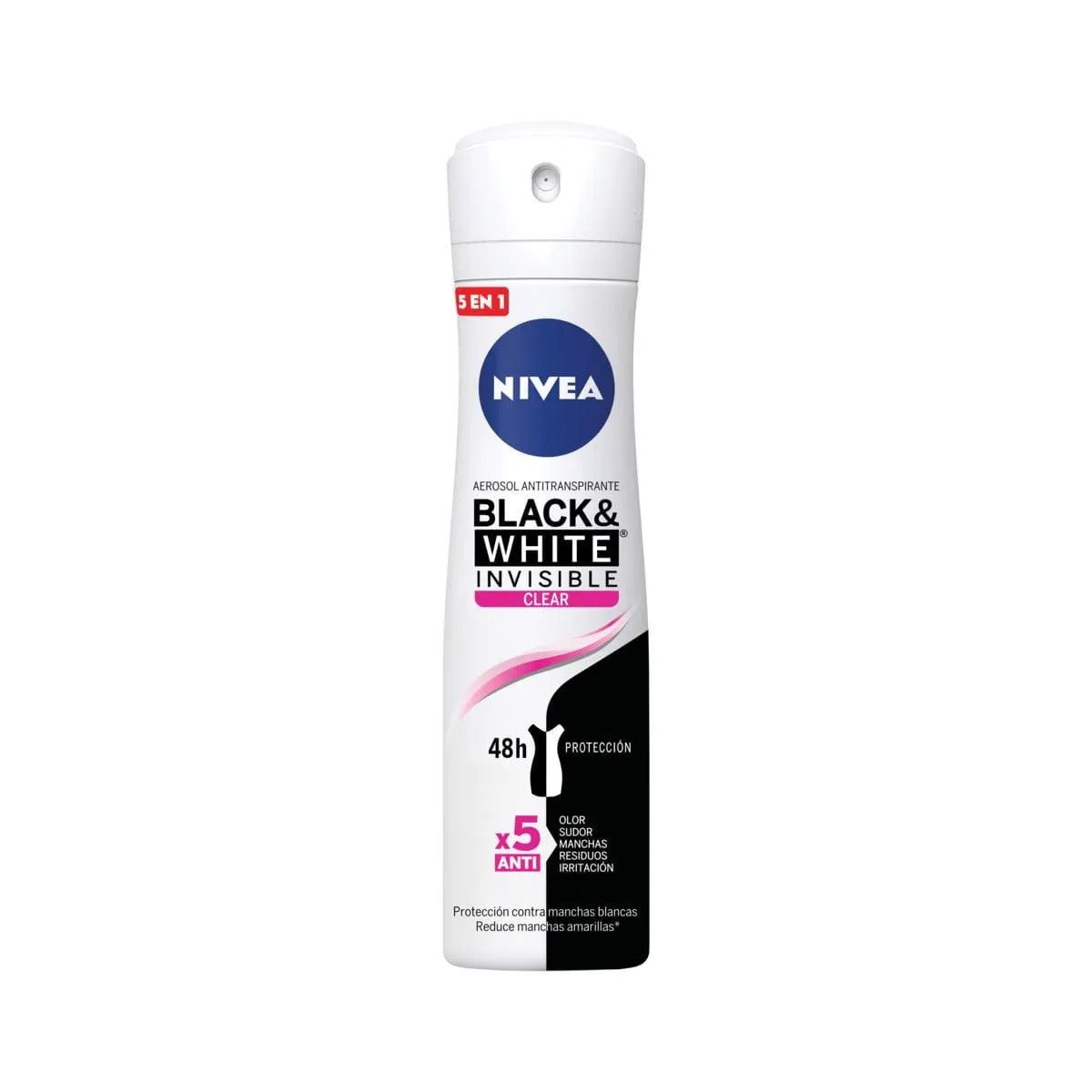 Desodorante en Aerosol Nivea Black & White Invisible Clear 150ml