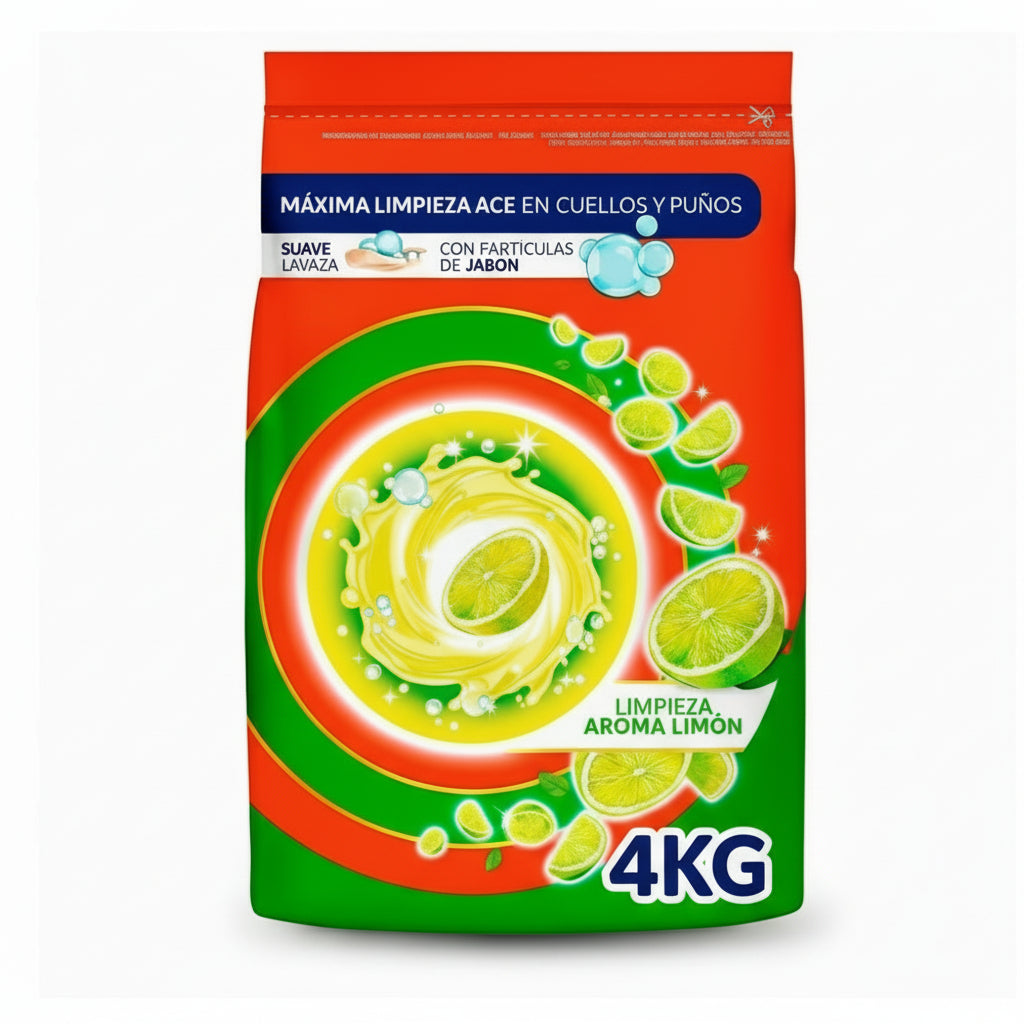 Detergente en Polvo Ace Limón 4Kg