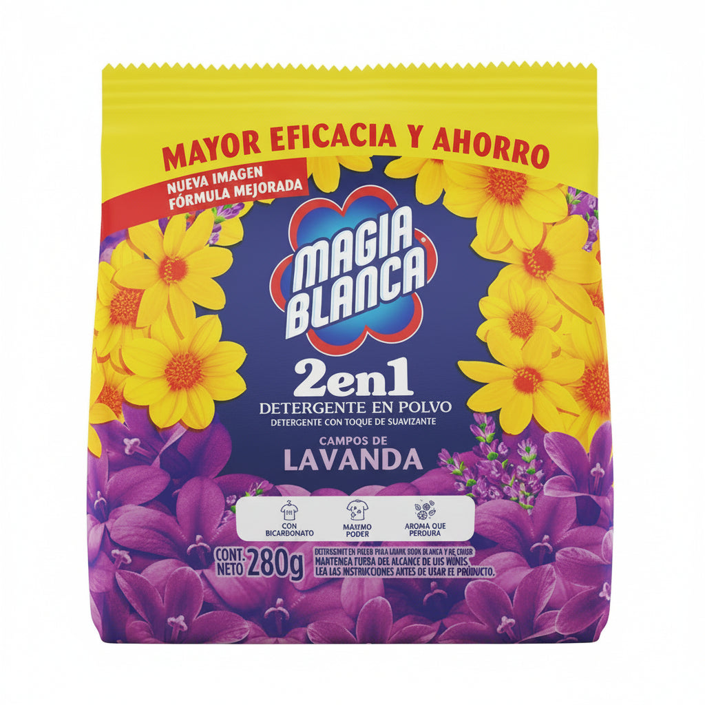Detergente en Polvo Magia Blanca Lavanda 280g