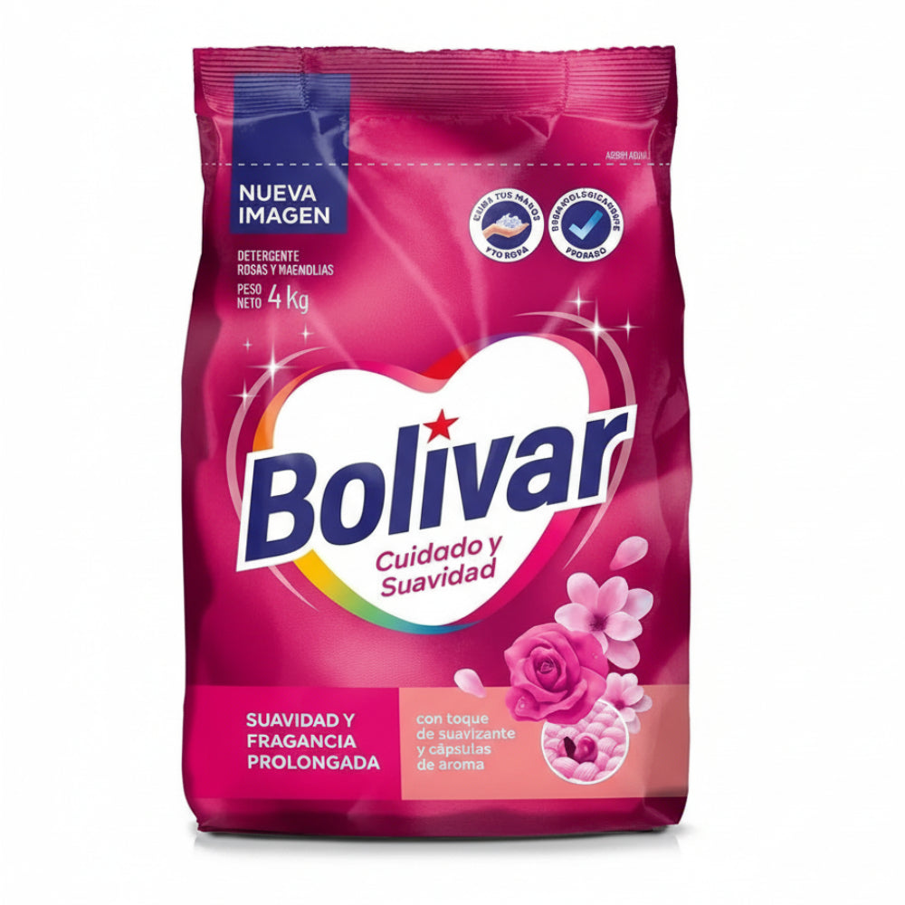 Detergente en Polvo Bolívar Cuidado y Suavidad 4kg