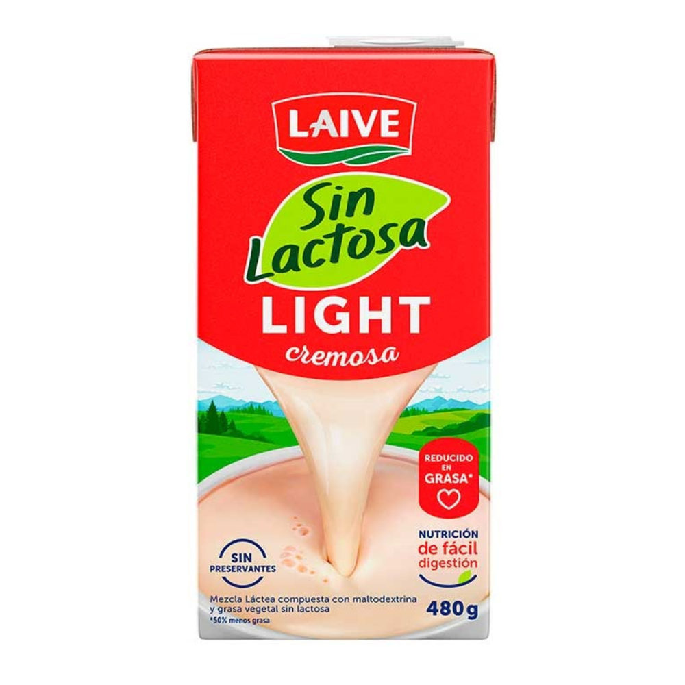 LECHE LAIVE SIN LACTOSA 480G LIGHT CAJITA