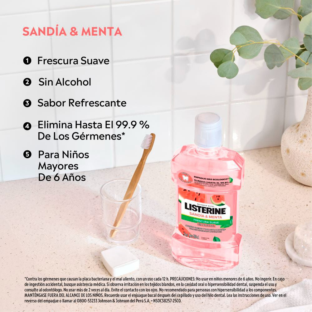Enjuague Bucal Listerine Sandía Frescura Suave  500ml