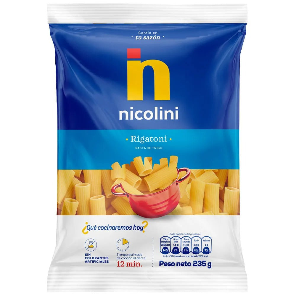Fideos Nicolini Rigatoni 235Gr