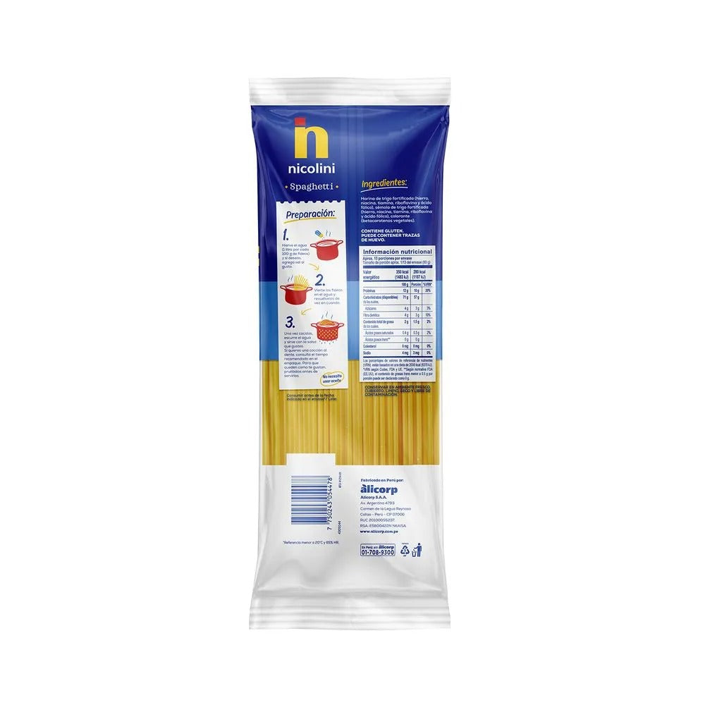Fideos Nicolini Spaghetti 1Kilo