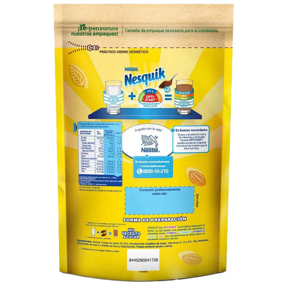 Fortificante Nesquik Chocolate Doypack 190g
