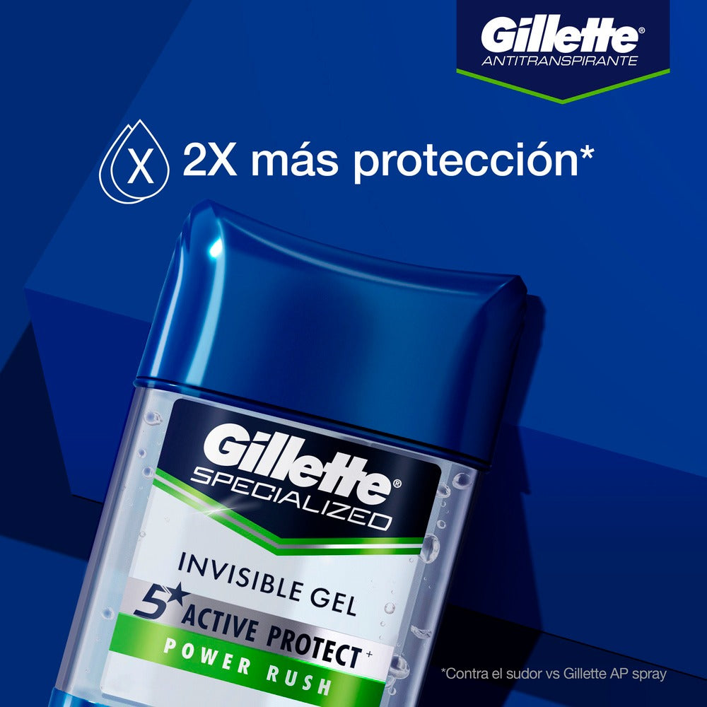 Gel Invisible Antitranspirante Gillette Barra Gel Power Push 82g