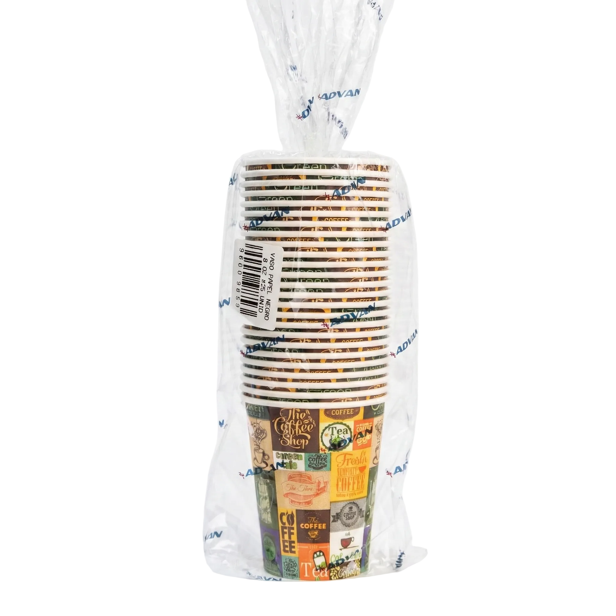 Vaso Papel Diseño 8 Oz Paquete 25Und