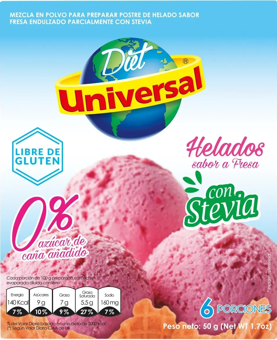Helado Universal Fresa 50Gr Con Stevia