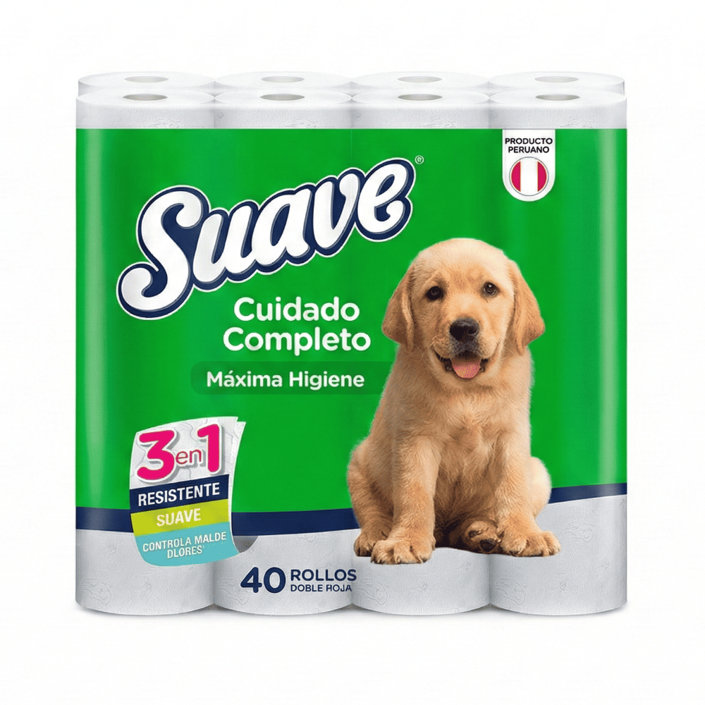 Papel Higiénico Suave Cuidado Completo 40 Und