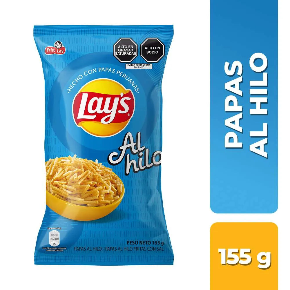 Papitas Lays Al Hilo Bolsa 155g
