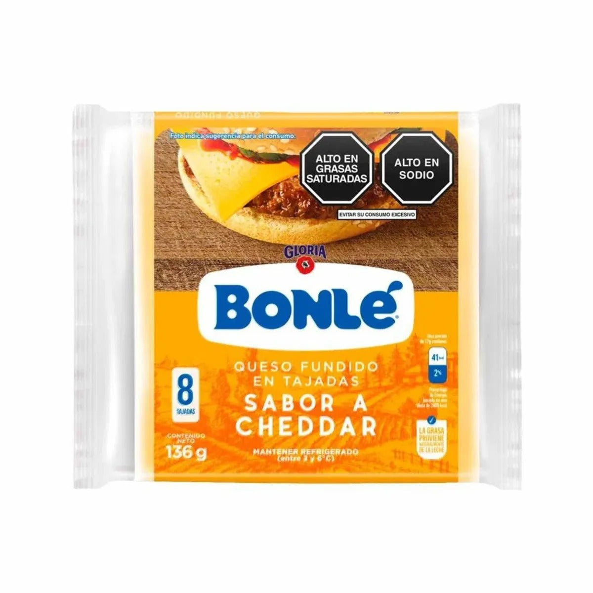 Queso Fundido Cheddar Gloria Paquete 136g