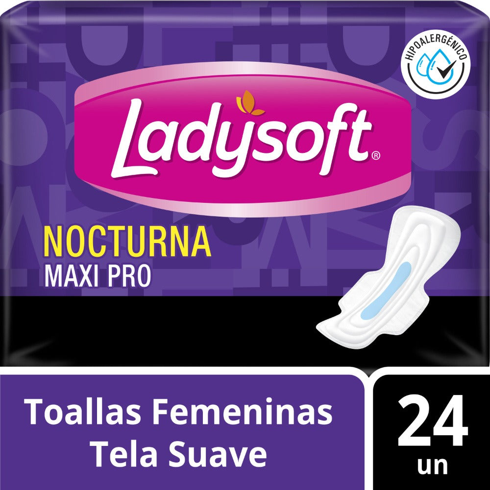 Toalla Higiénica Nocturna Ladysoft Maxi Pro  24 Und