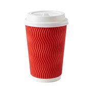 Vaso Corrugado Dasil 12 oz con Tapa Paquete x 25 Und