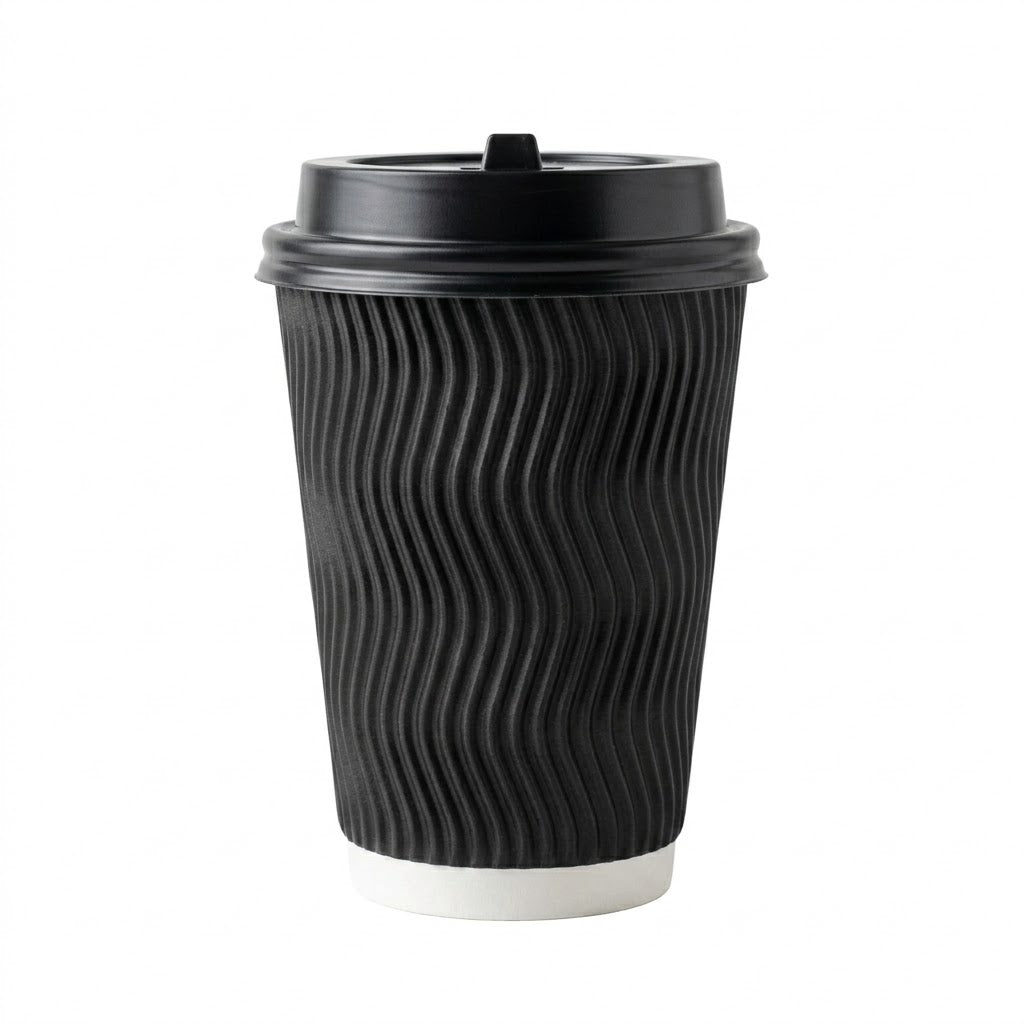 Vaso Corrugado Dasil 12 oz con Tapa Paquete x 25 Und