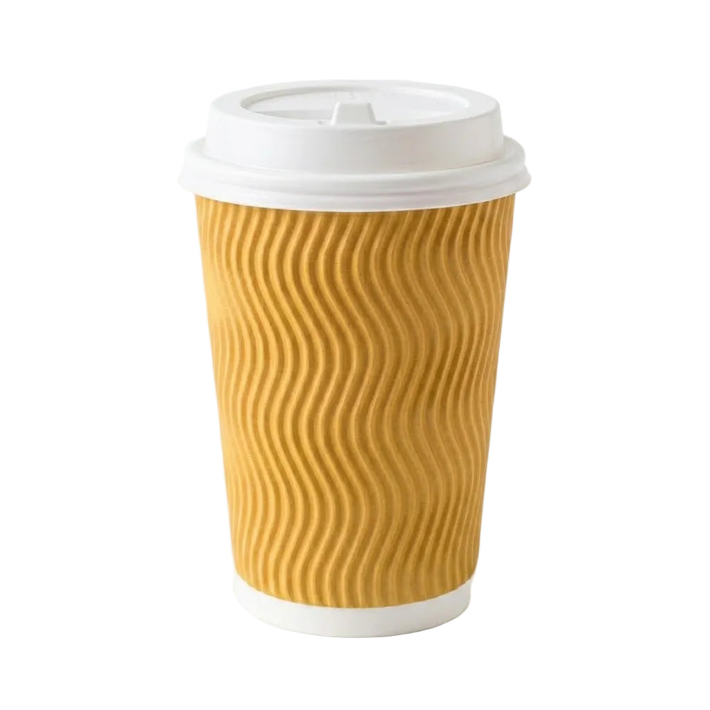 Vaso Corrugado Dasil 12 oz con Tapa Paquete x 25 Und