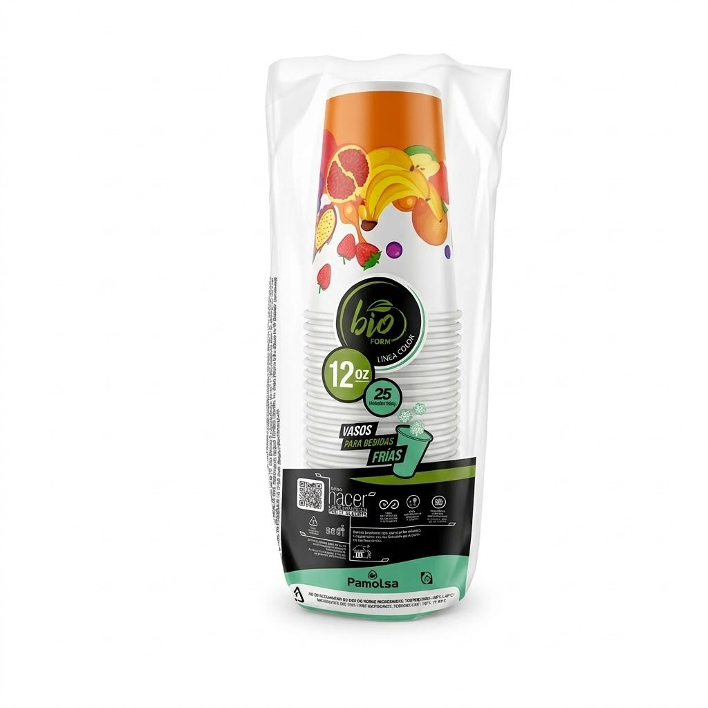 Vaso Fruta Pamolsa Con Tapa 12 Oz Paquete 25 und