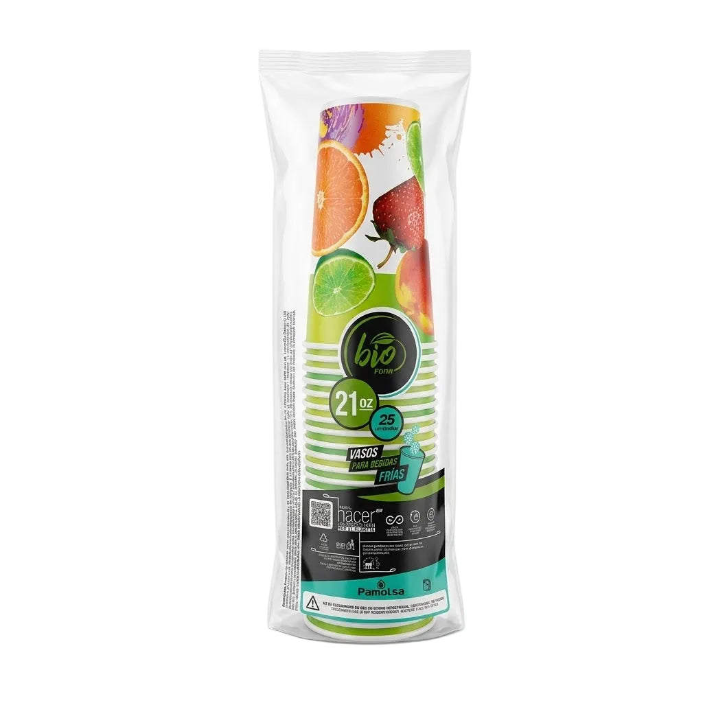 Vaso Fruta Pamolsa Con Tapa 21Oz Paquete 25 und