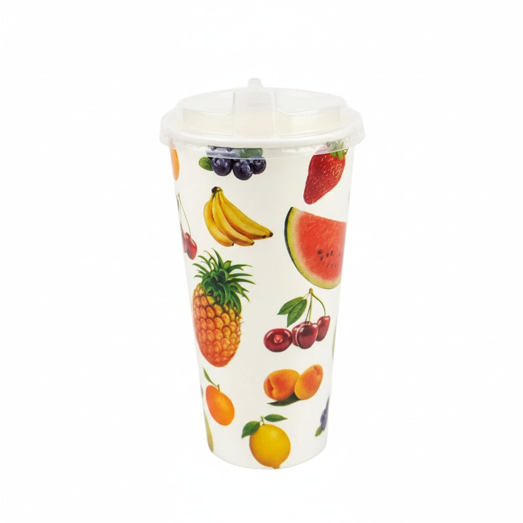 Vaso Fruta Riacorp Con Tapa 21 Oz Paquete 24 Und
